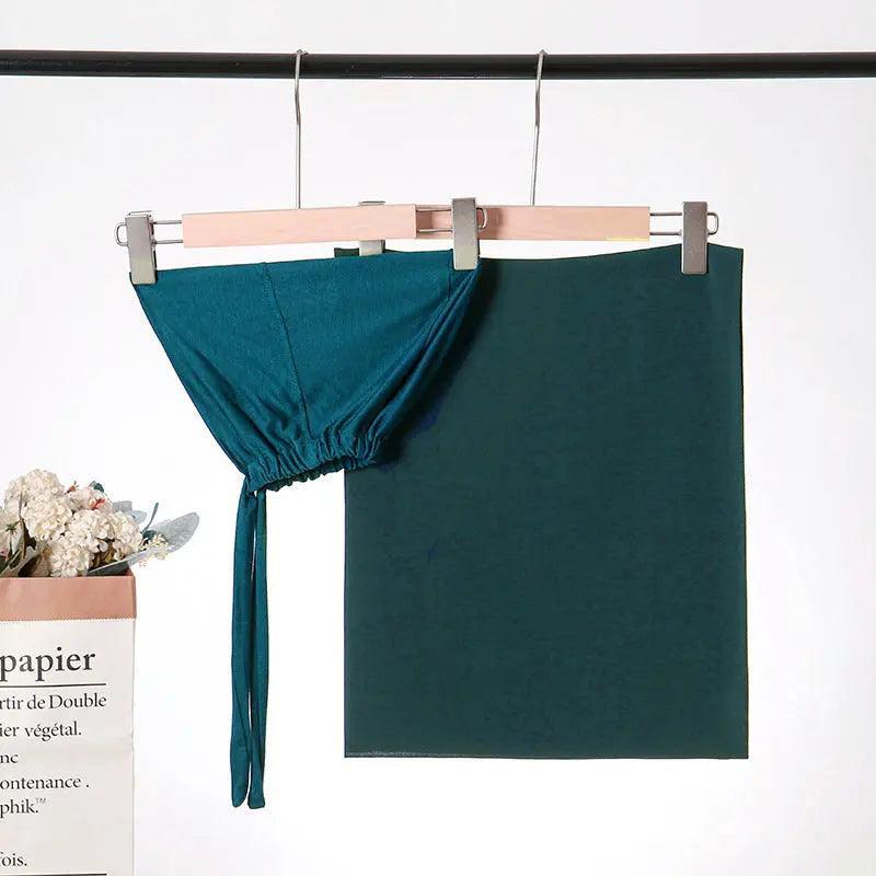 Chiffon Hijab with Cord Base Cap 2pcs Set (MH037)