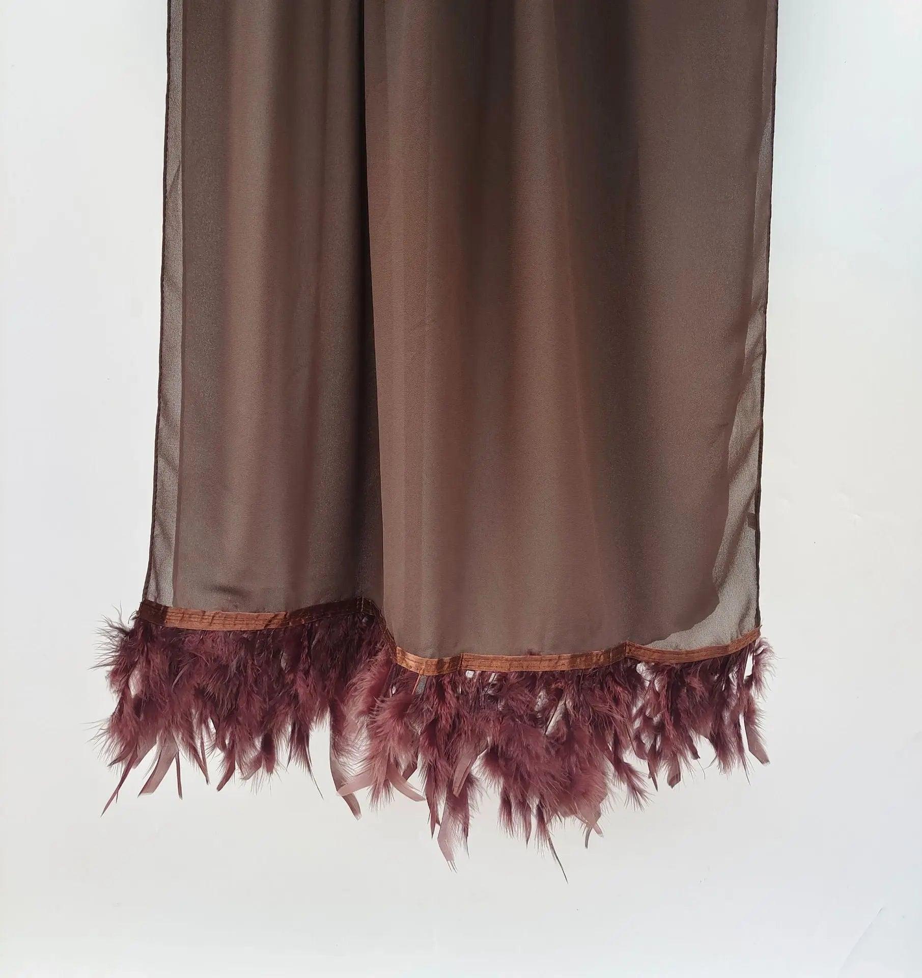 Chiffon Scarves Feather Scarf Hijab (MH039)