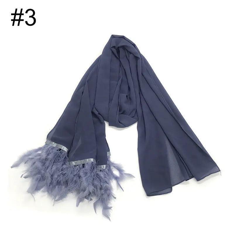 Chiffon Scarves Feather Scarf Hijab (MH039)