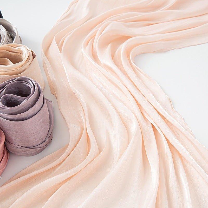 Solid Color Thin Plain Satin Long Hijab (MH051)