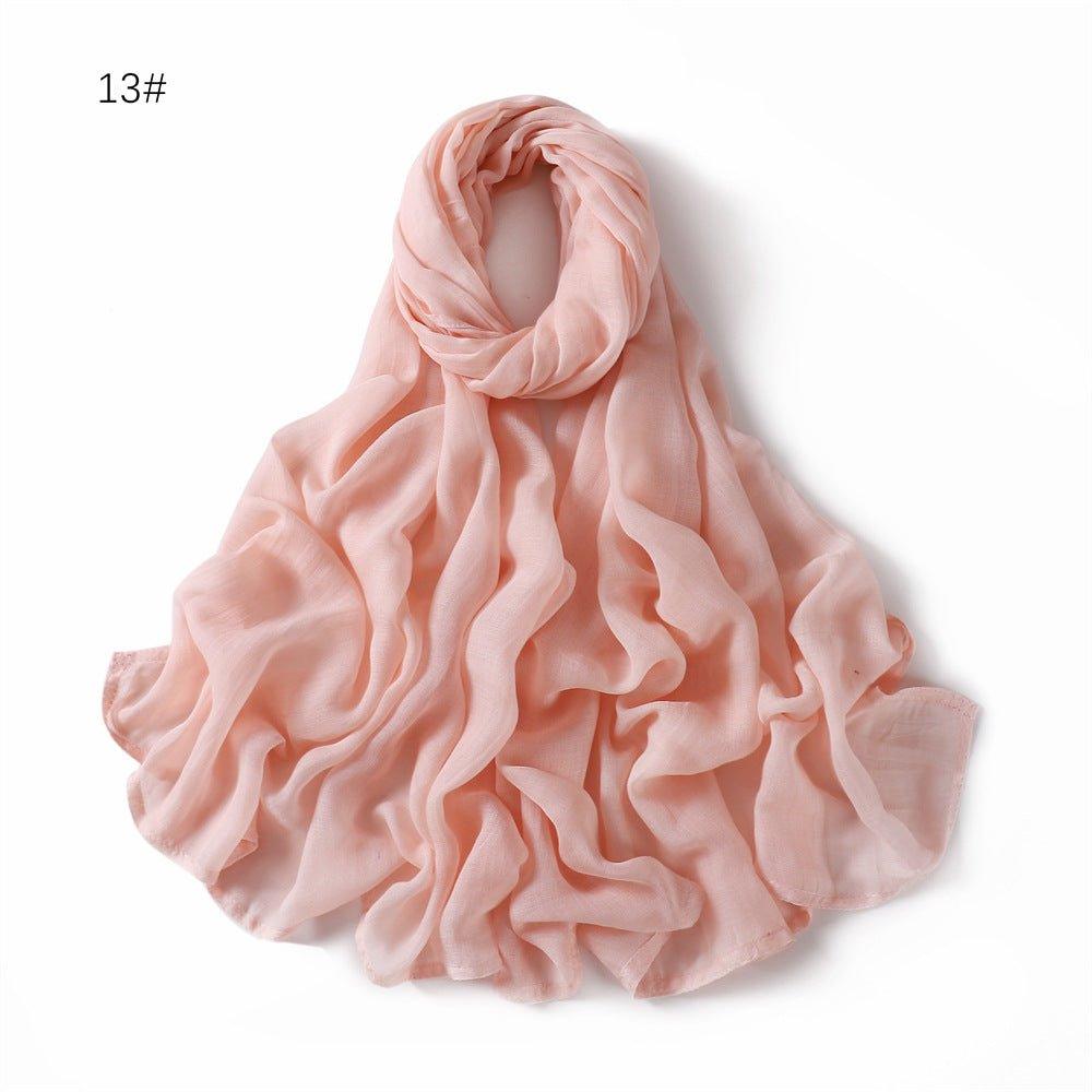 MH054 Rayon Solid Color Wide Brim Hijab