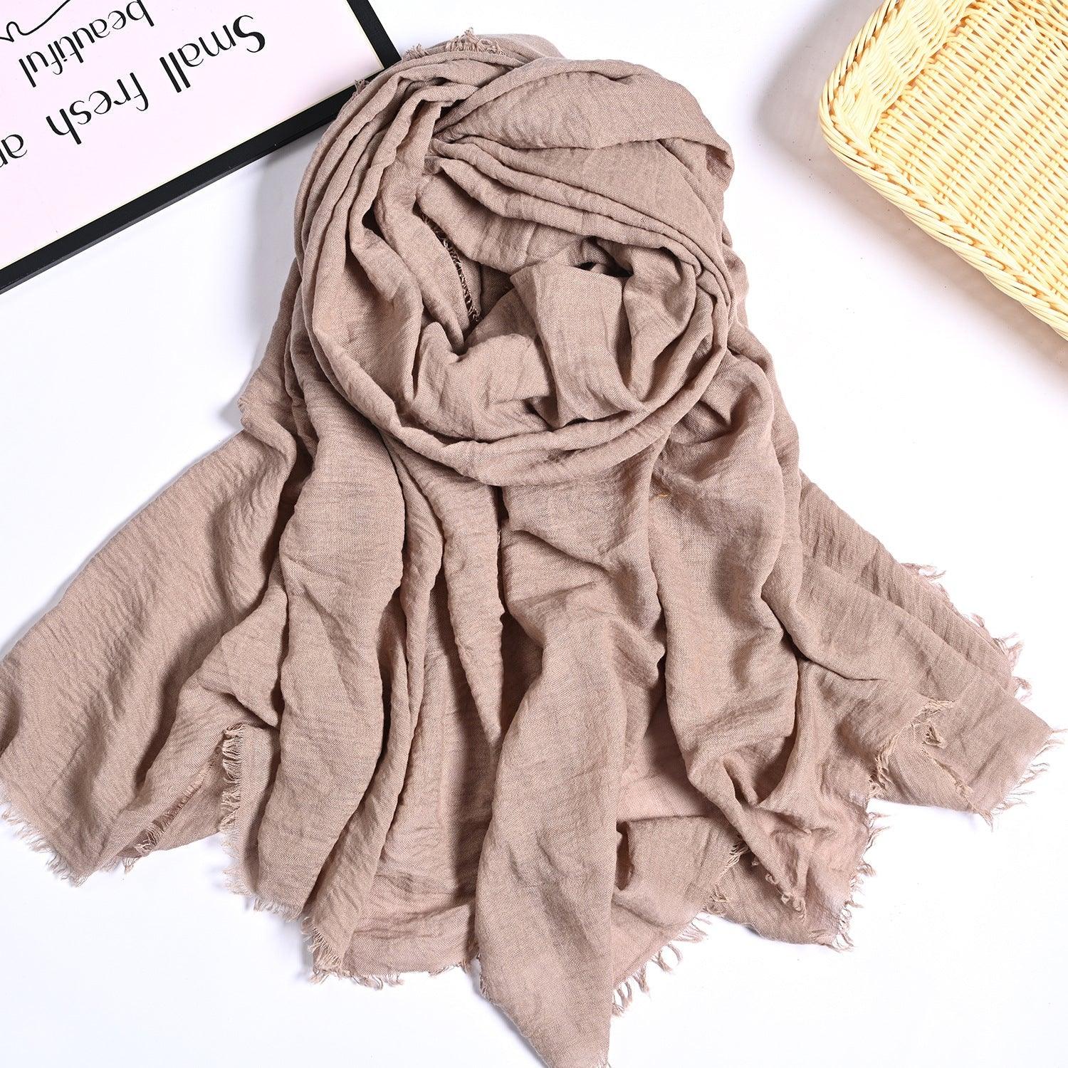 MH055 Encrypted Bubble Wrinkle Solid Color Hijab