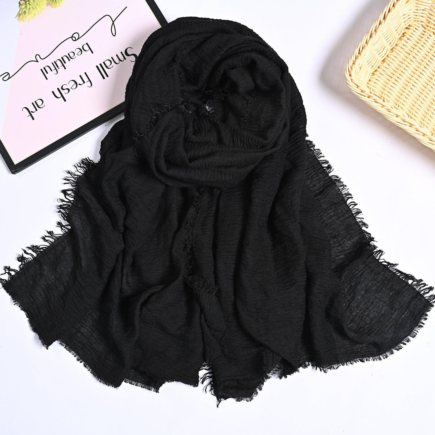 MH055 Encrypted Bubble Wrinkle Solid Color Hijab