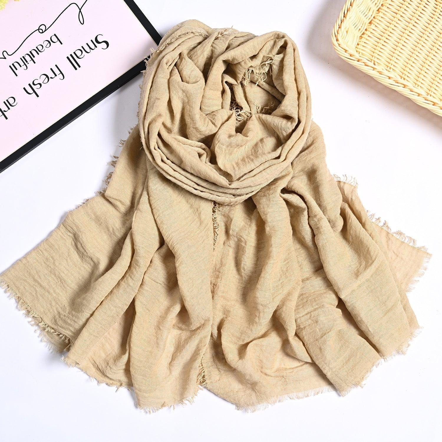 MH055 Encrypted Bubble Wrinkle Solid Color Hijab