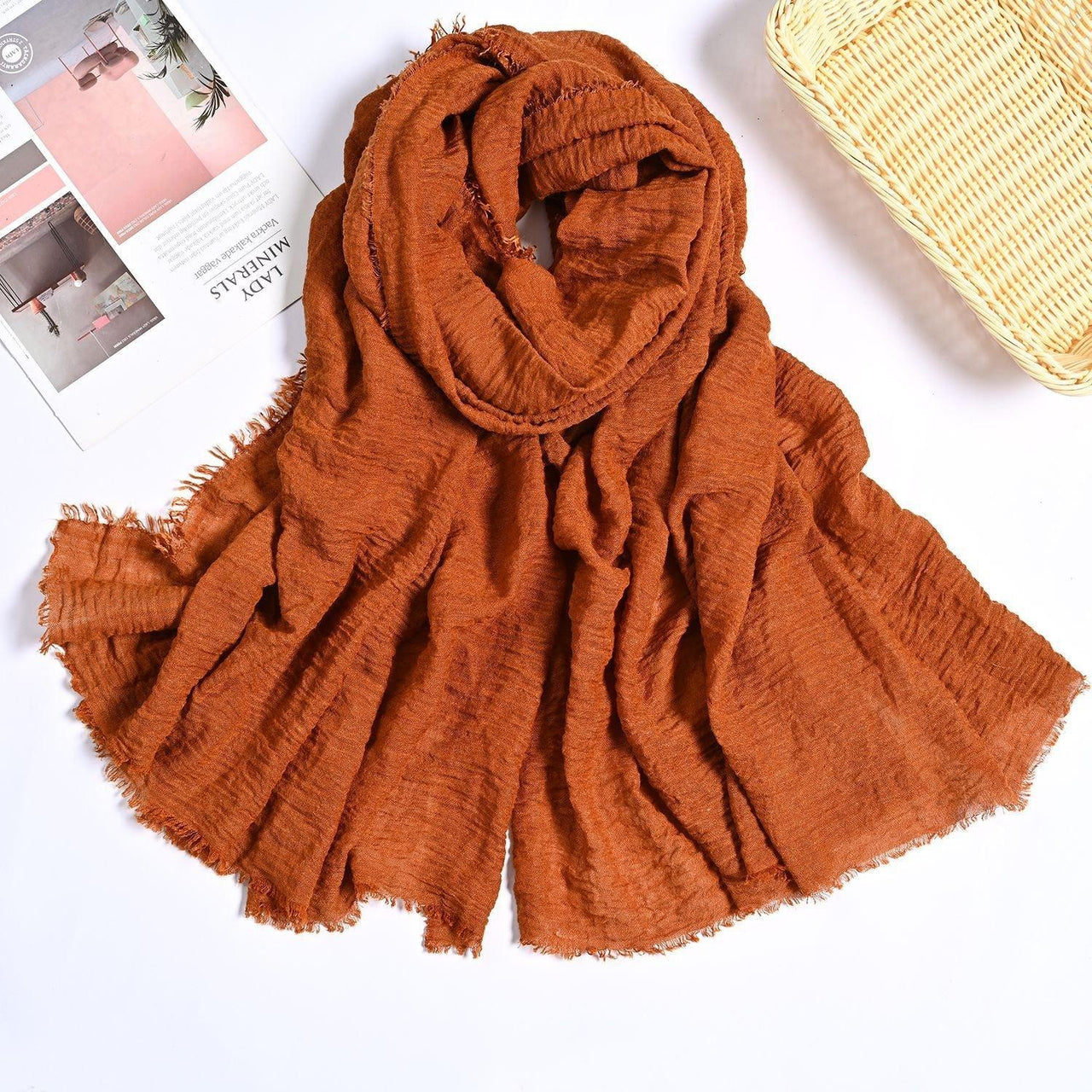MH055 Encrypted Bubble Wrinkle Solid Color Hijab