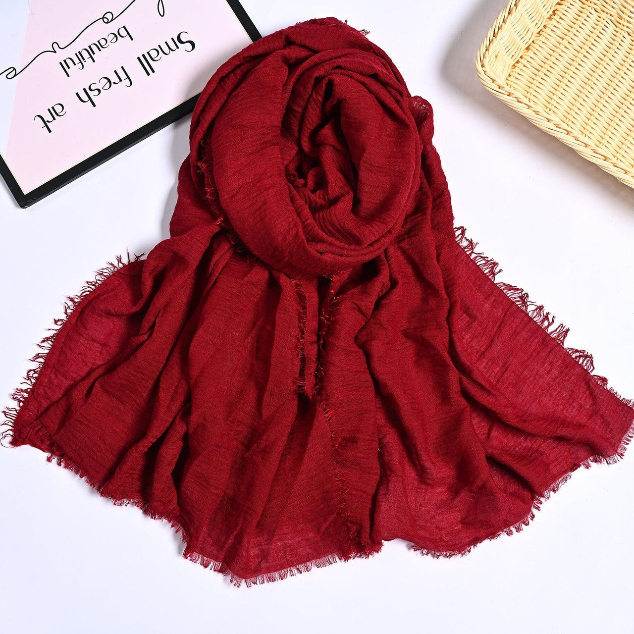 MH055 Encrypted Bubble Wrinkle Solid Color Hijab