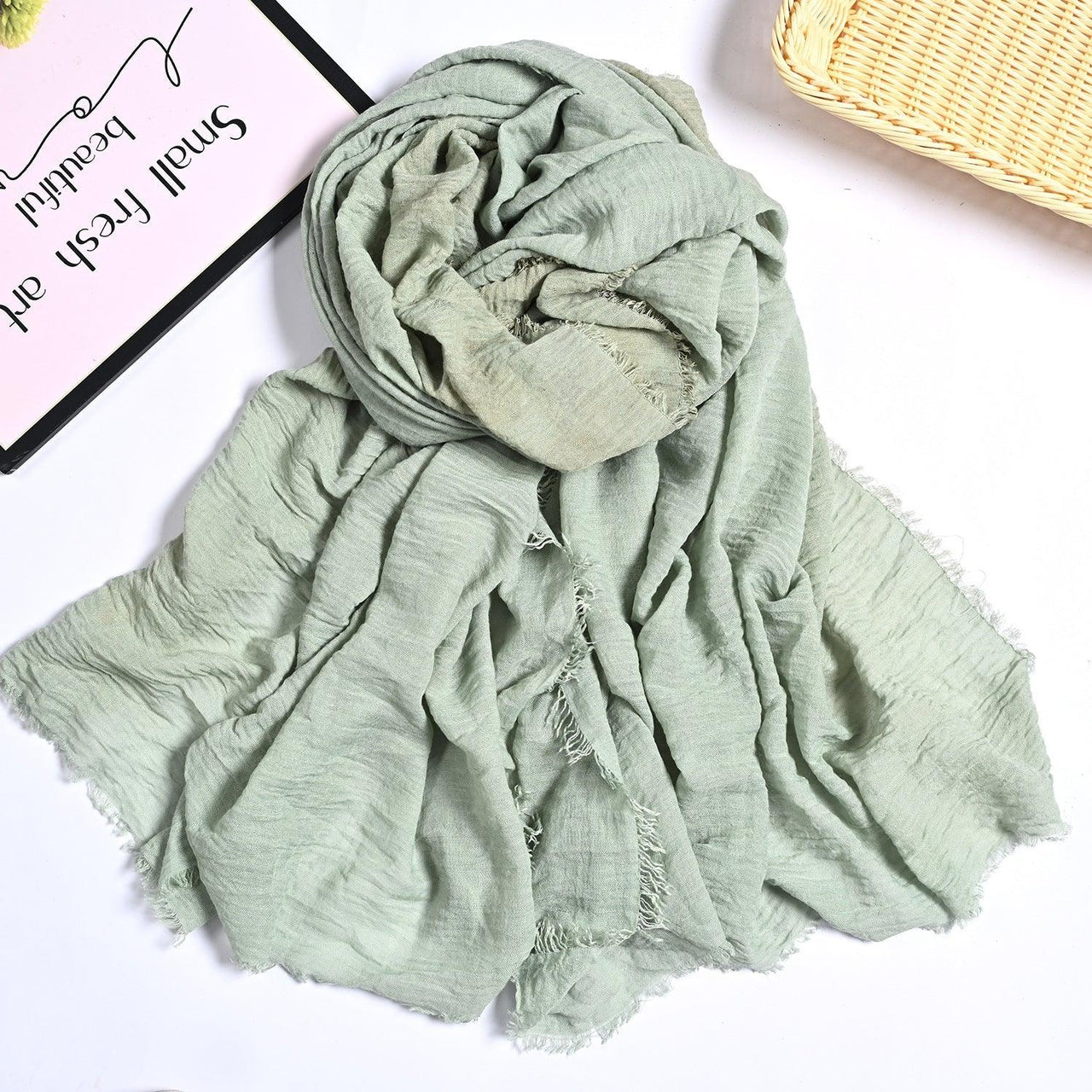 MH055 Encrypted Bubble Wrinkle Solid Color Hijab