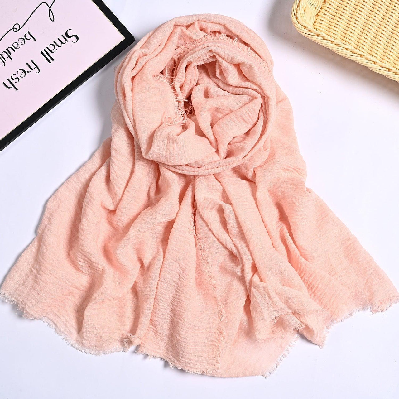 MH055 Encrypted Bubble Wrinkle Solid Color Hijab