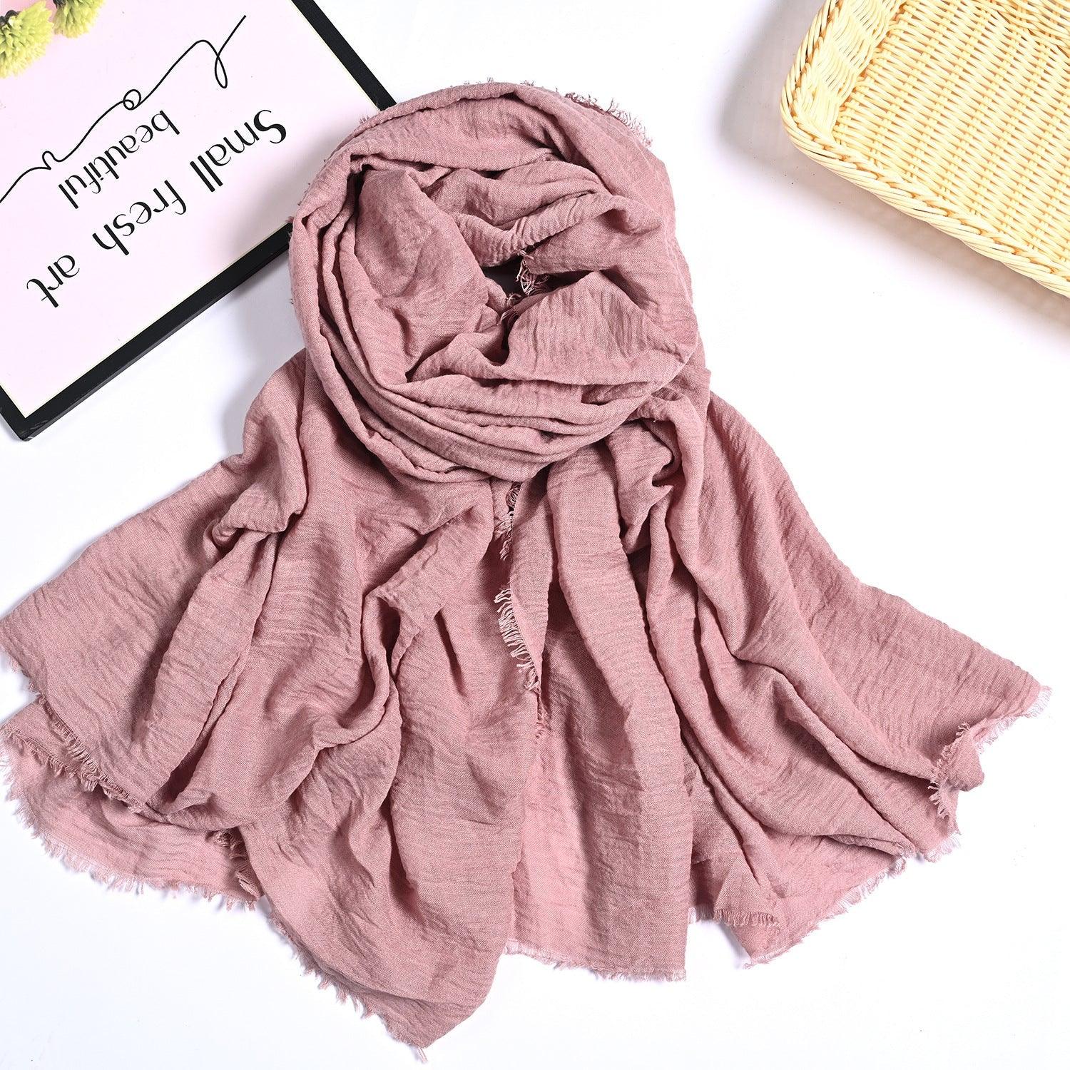 MH055 Encrypted Bubble Wrinkle Solid Color Hijab