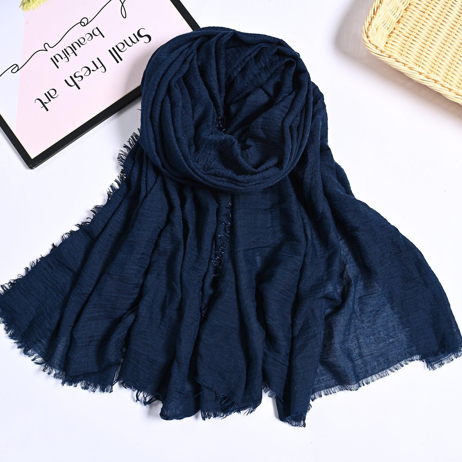 MH055 Encrypted Bubble Wrinkle Solid Color Hijab