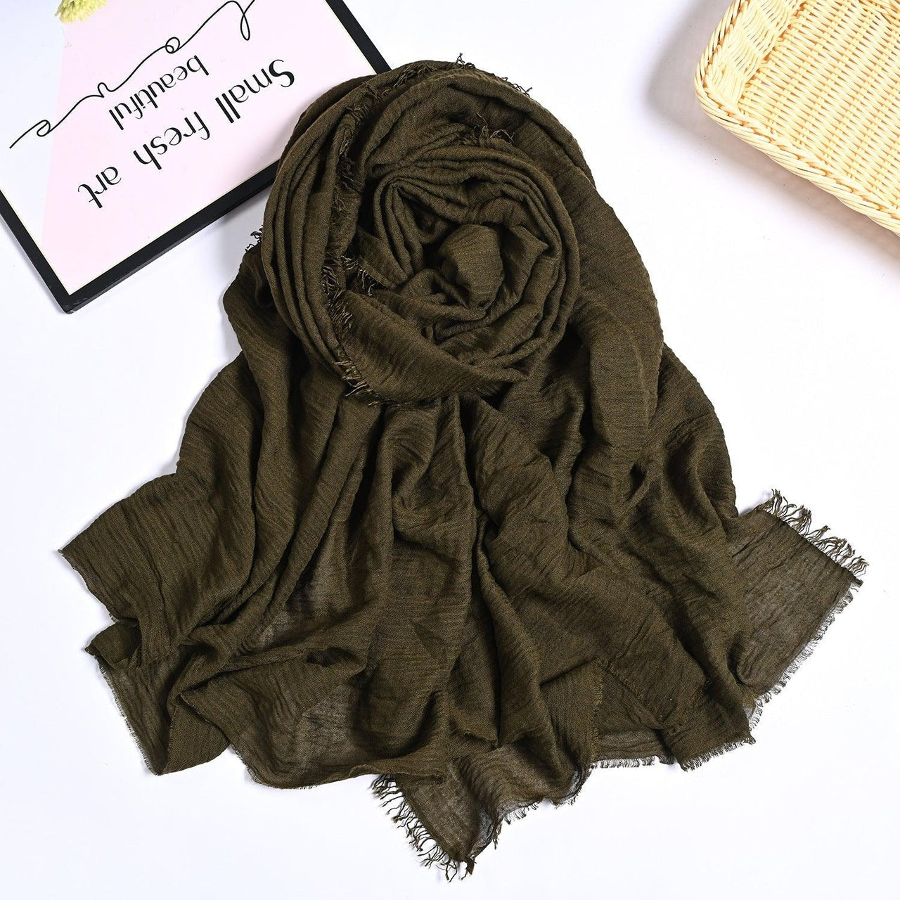 MH055 Encrypted Bubble Wrinkle Solid Color Hijab