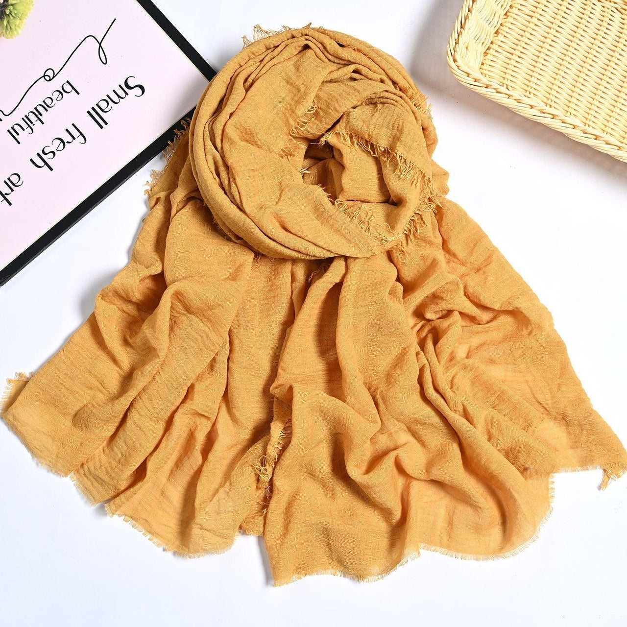 MH055 Encrypted Bubble Wrinkle Solid Color Hijab