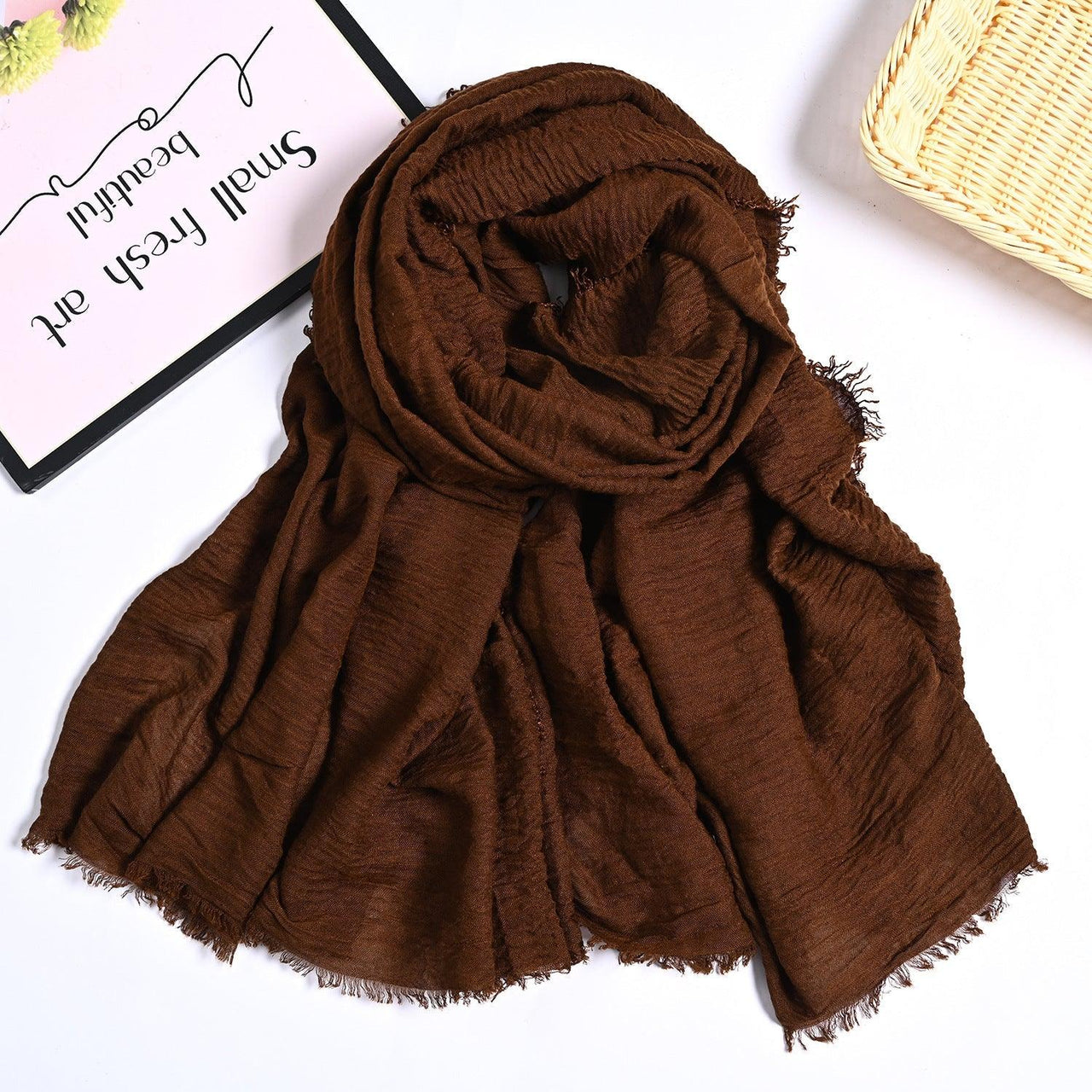 MH055 Encrypted Bubble Wrinkle Solid Color Hijab
