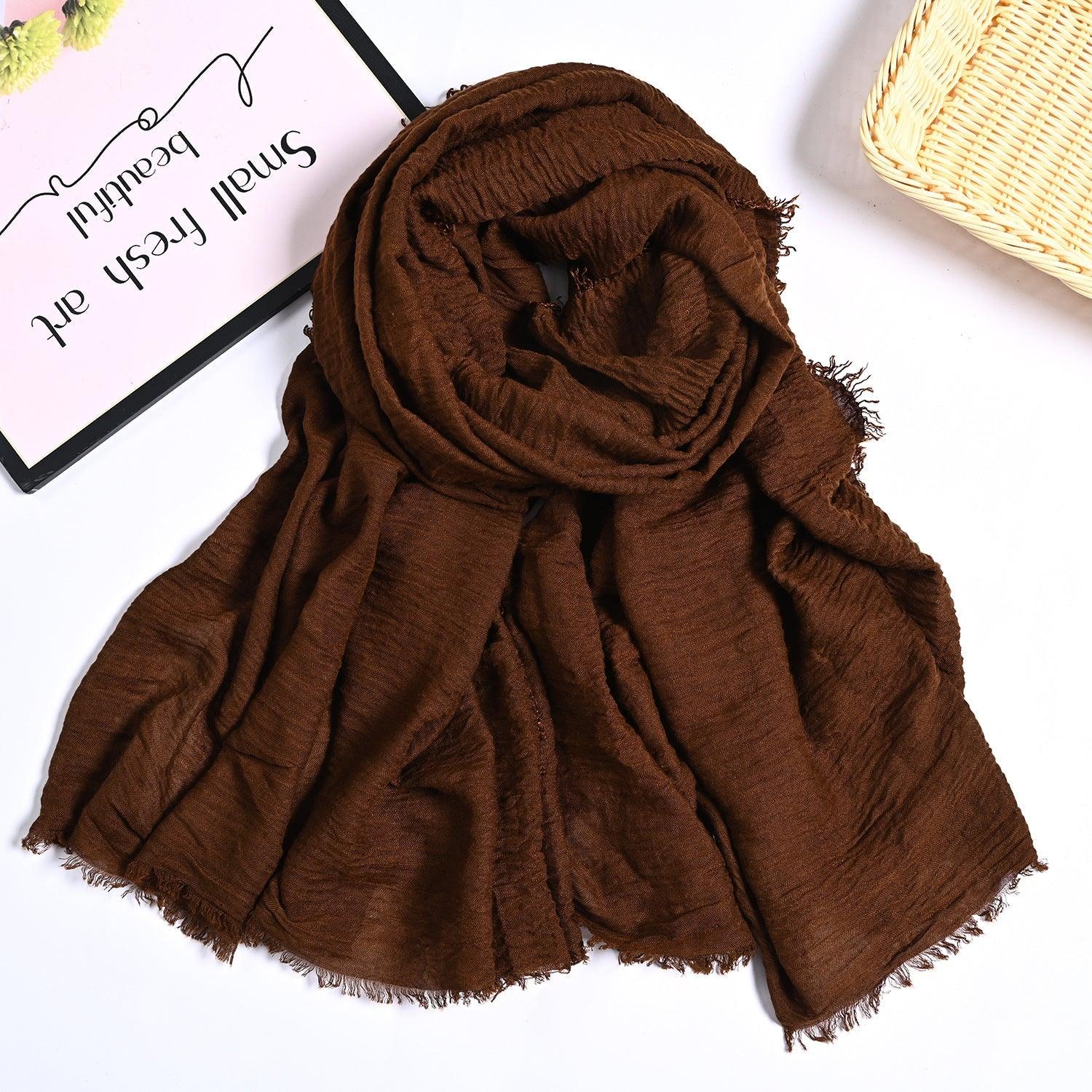 MH055 Encrypted Bubble Wrinkle Solid Color Hijab