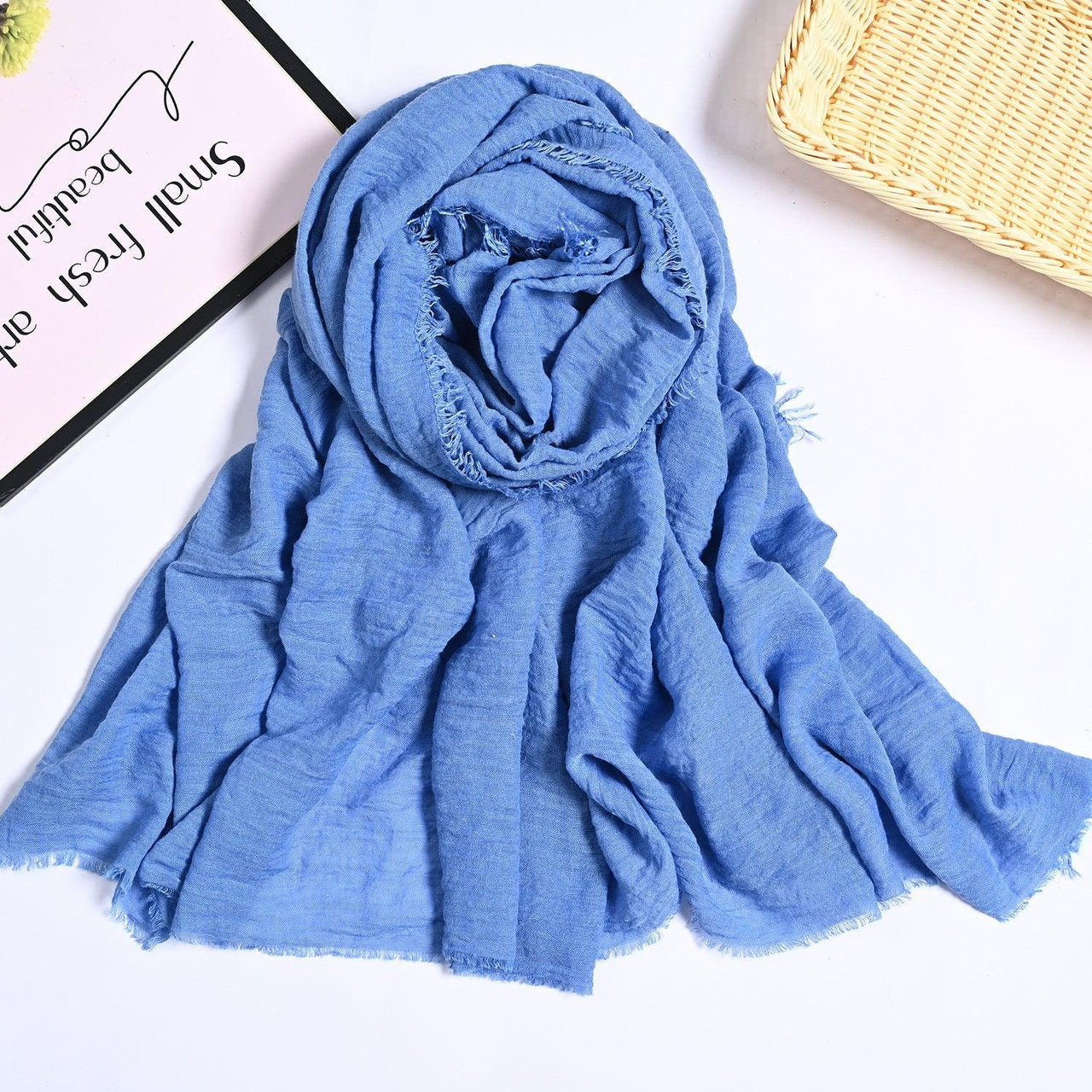 MH055 Encrypted Bubble Wrinkle Solid Color Hijab