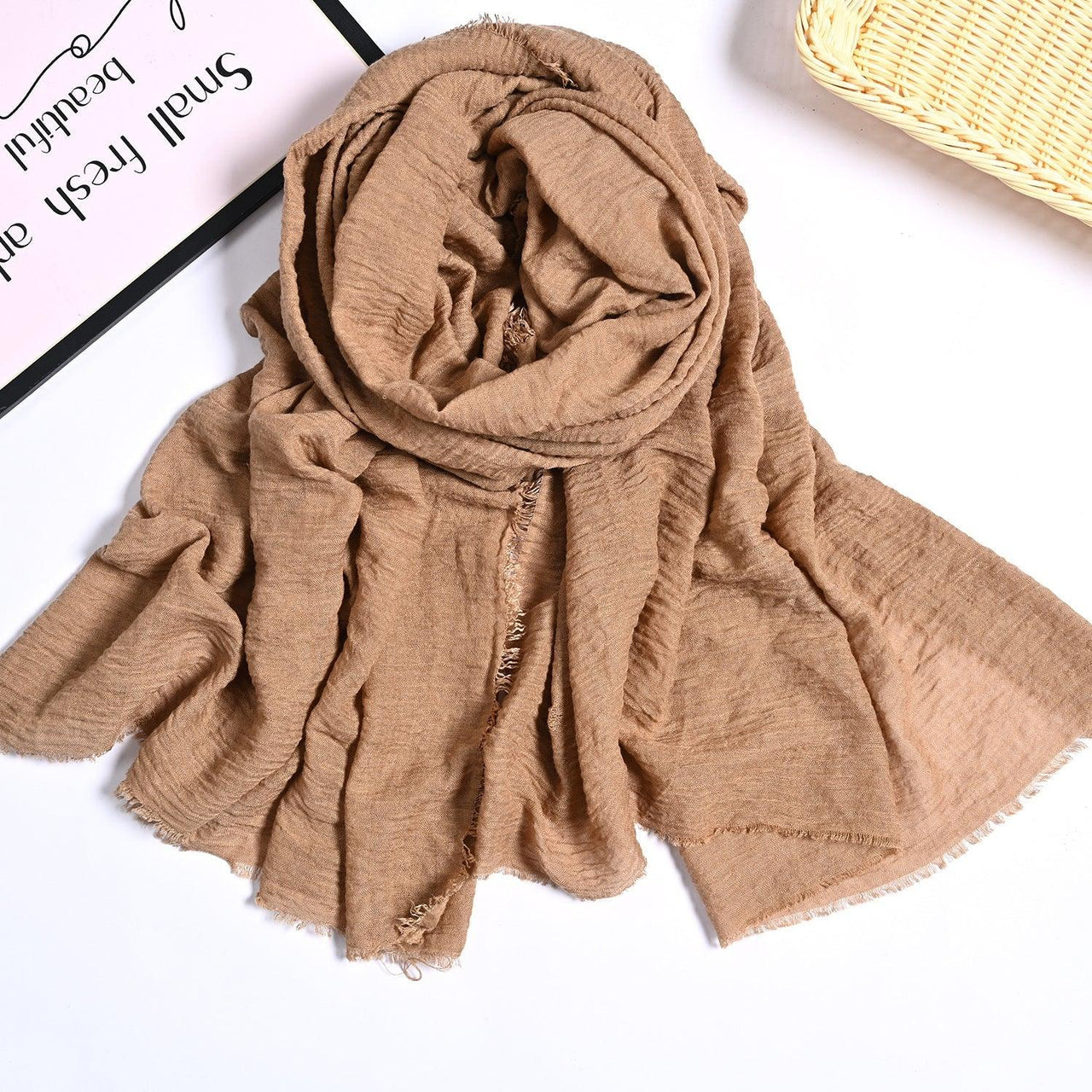 MH055 Encrypted Bubble Wrinkle Solid Color Hijab