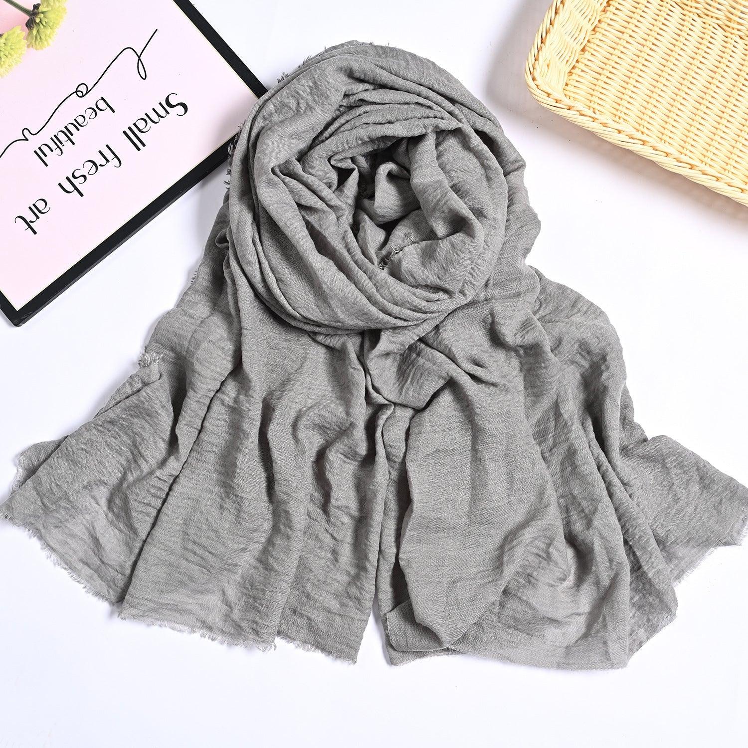 MH055 Encrypted Bubble Wrinkle Solid Color Hijab