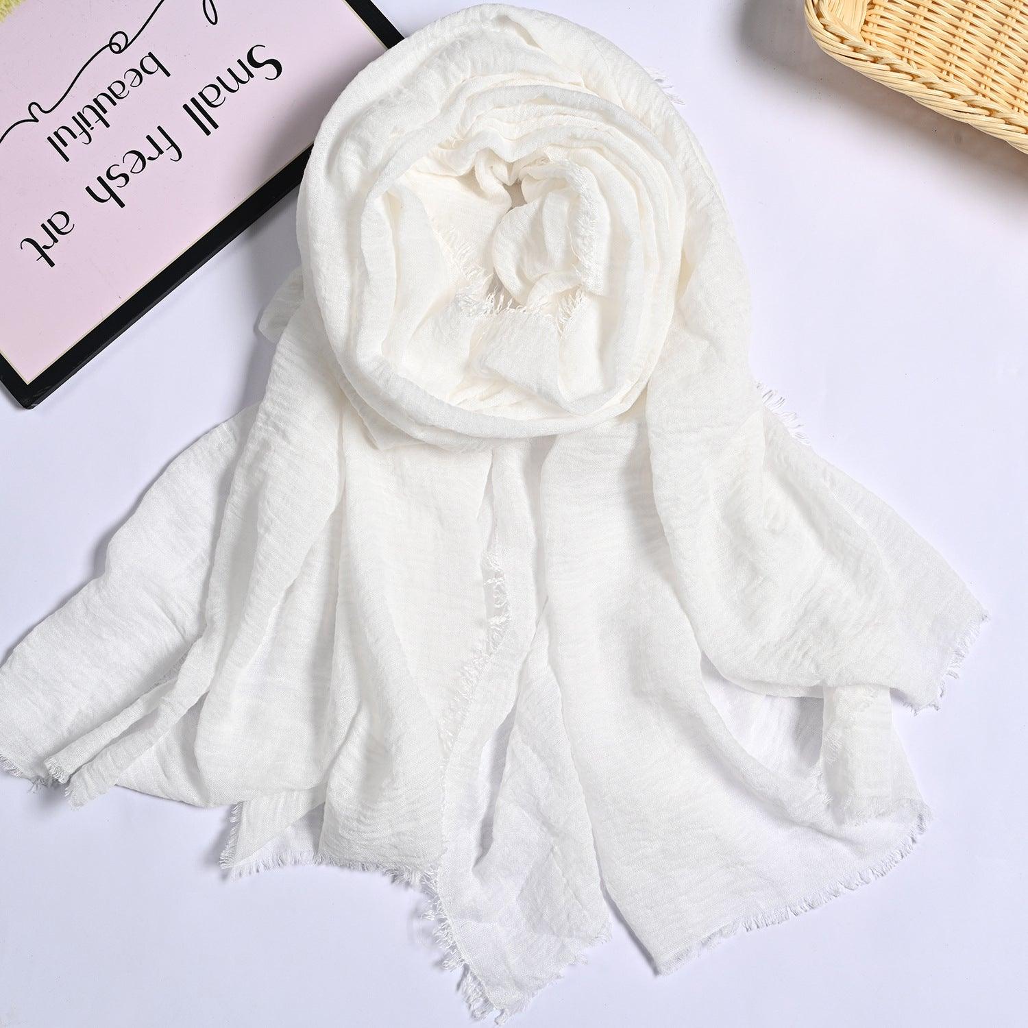 MH055 Encrypted Bubble Wrinkle Solid Color Hijab