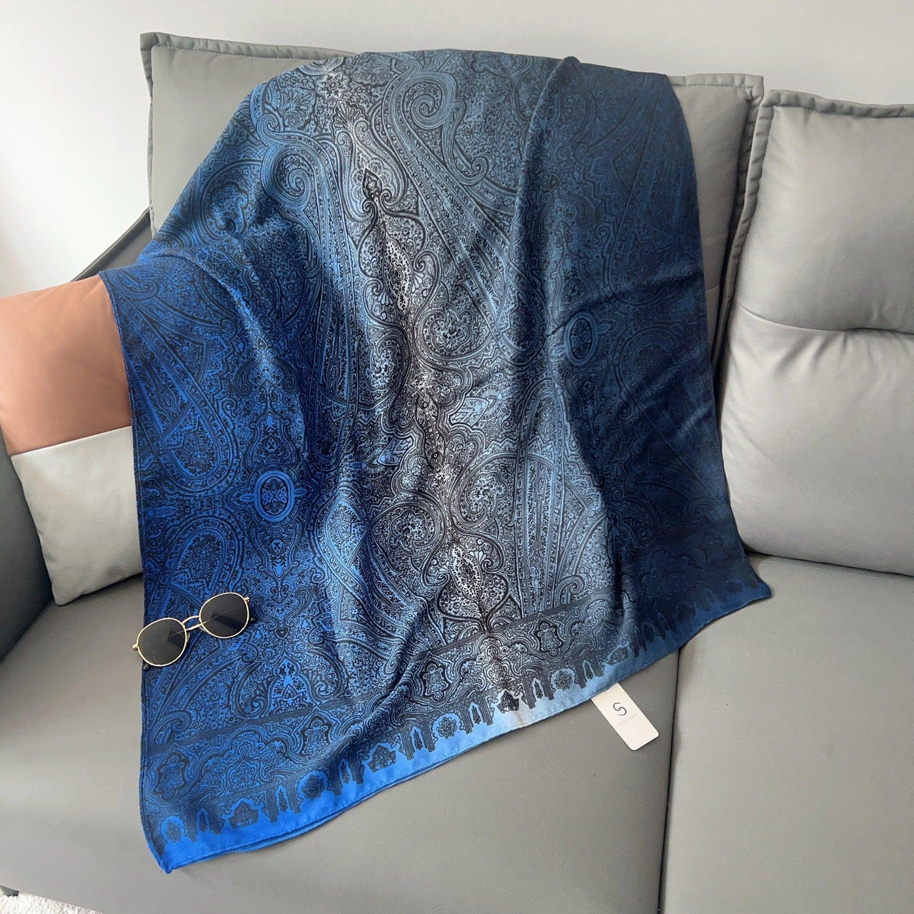 MH058 Cashew Printed Cotton And Linen Thin Hijab