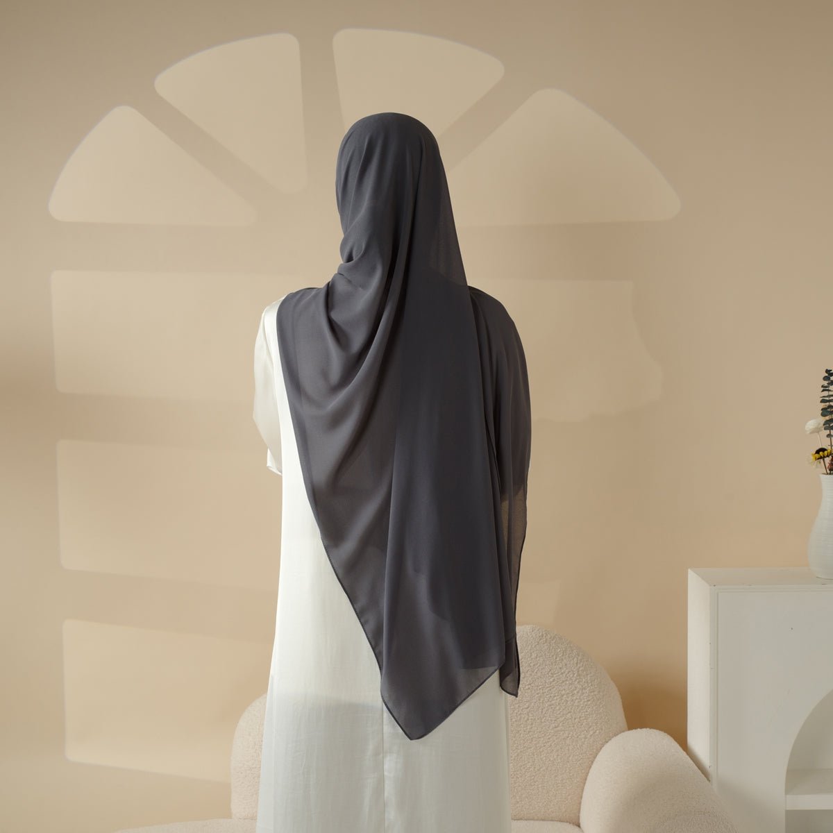 Plain Chiffon Shawl, Extra Fine Chiffon Hijab (MH067)