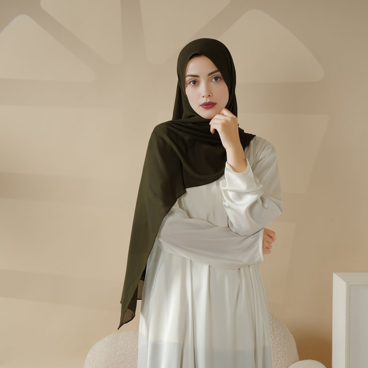 Plain Chiffon Shawl, Extra Fine Chiffon Hijab (MH067)