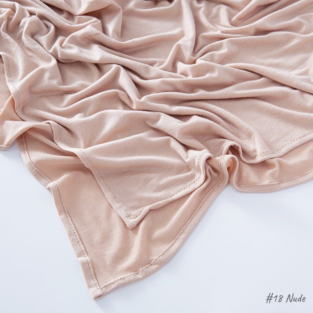 High Quality Right Angle Curled Jersey Mercerized Cotton Breathable Hijab(MH068)