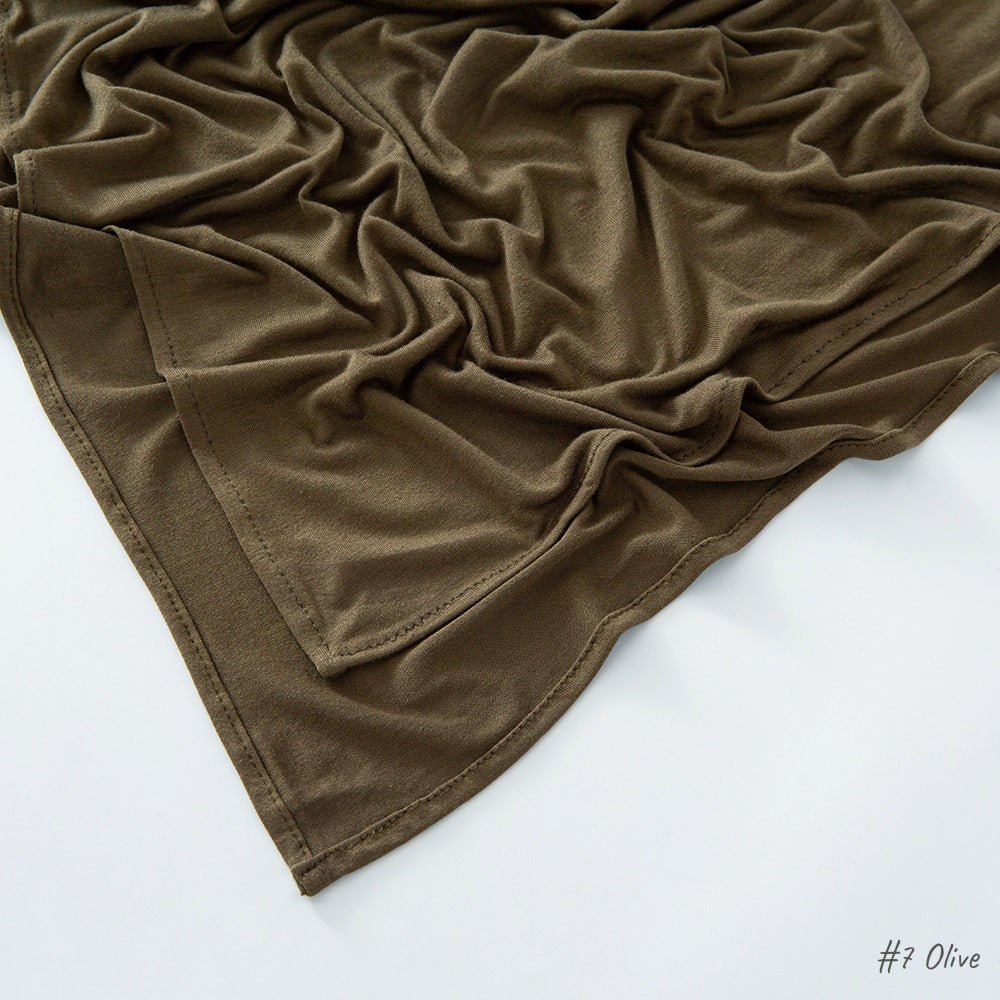 High Quality Right Angle Curled Jersey Mercerized Cotton Breathable Hijab(MH068)