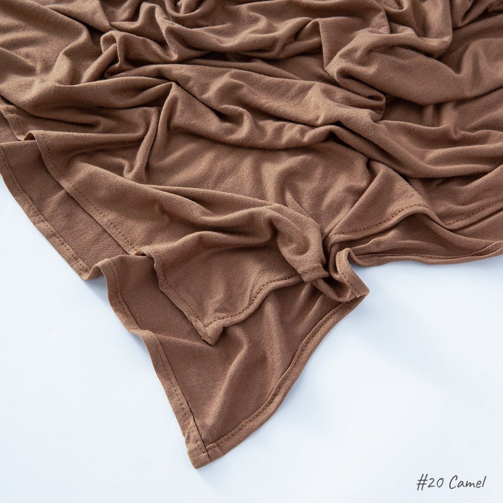 High Quality Right Angle Curled Jersey Mercerized Cotton Breathable Hijab(MH068)