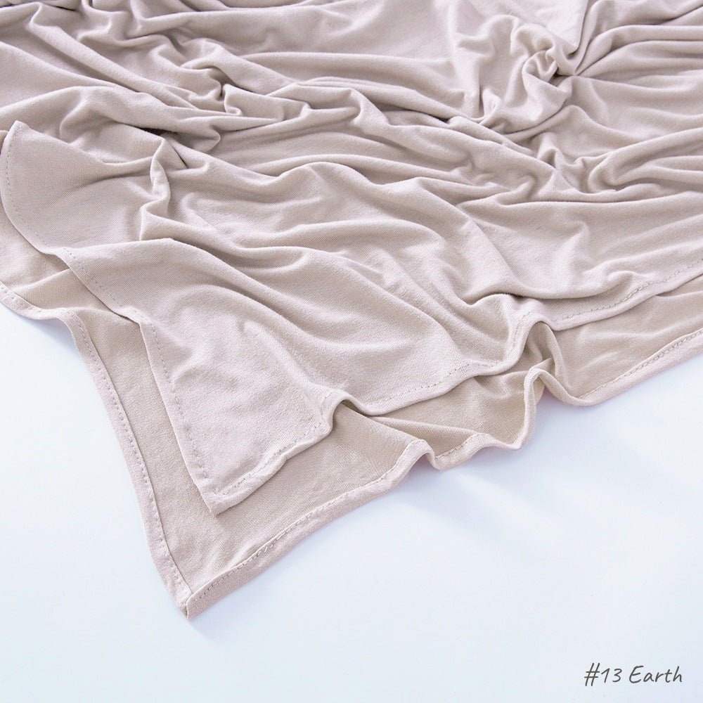 High Quality Right Angle Curled Jersey Mercerized Cotton Breathable Hijab(MH068)