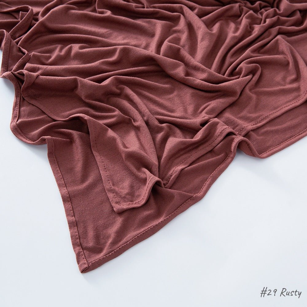 High Quality Right Angle Curled Jersey Mercerized Cotton Breathable Hijab(MH068)