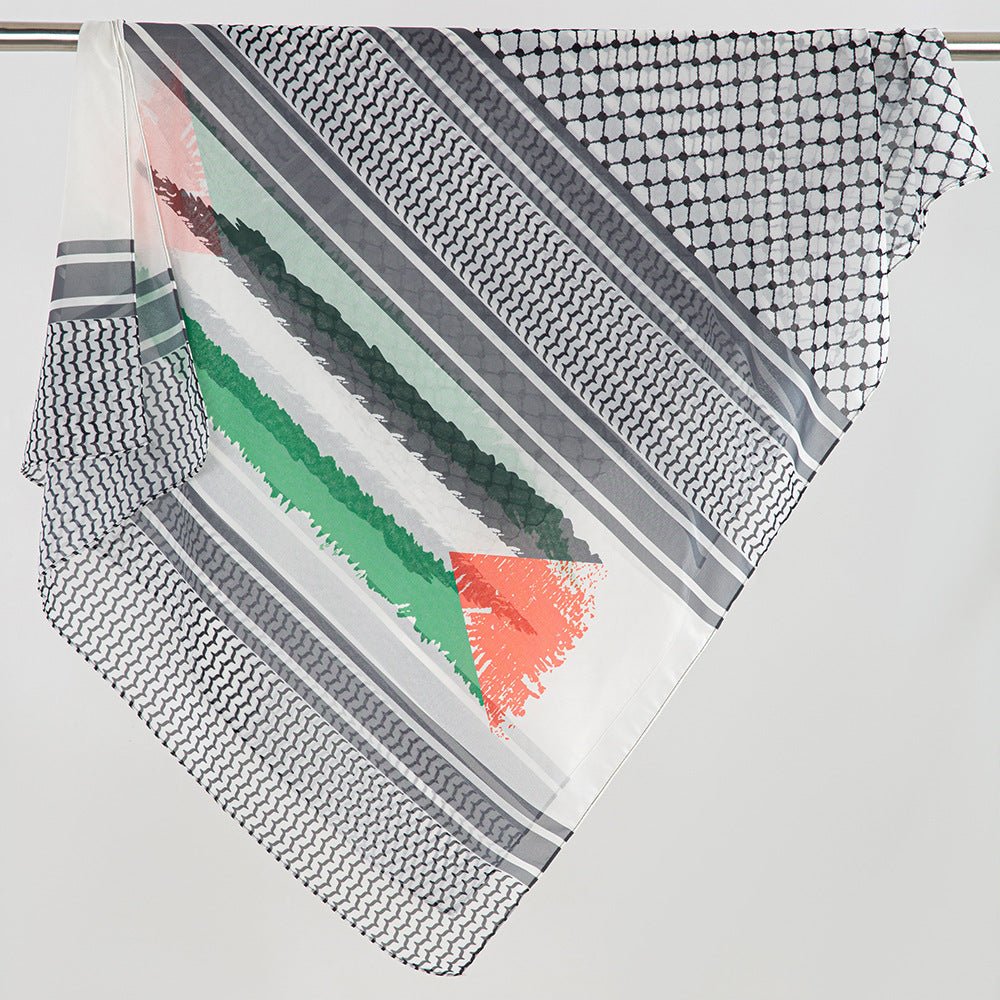 MH074 Keffiyeh Printed chiffon Hijab