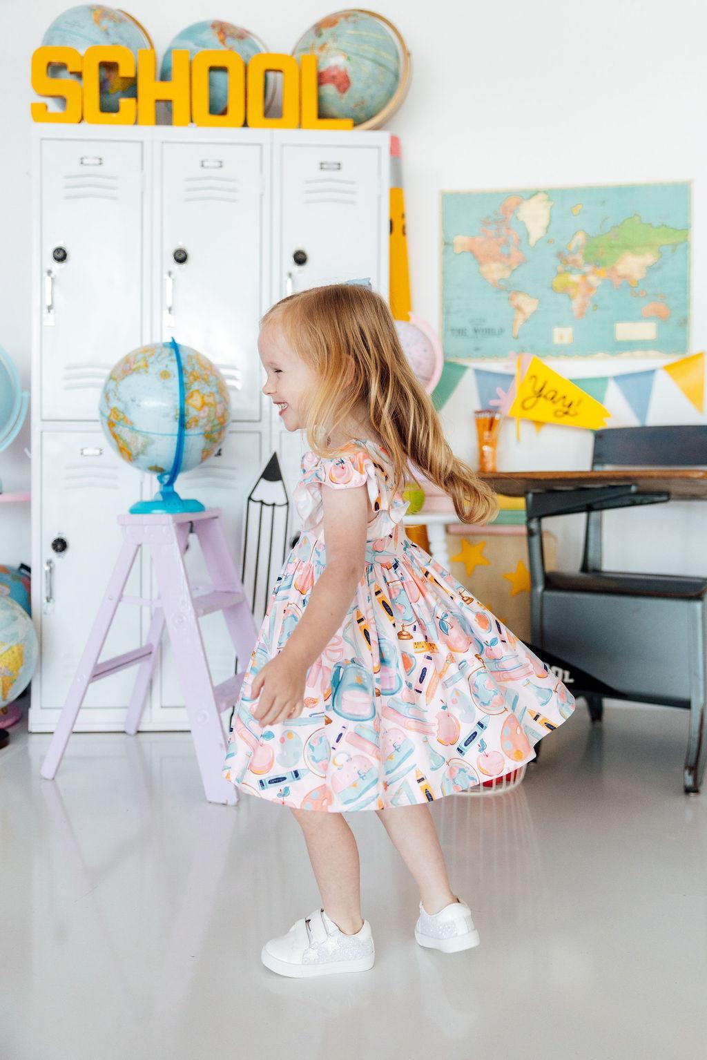 Class Act Flutter Sleeve Twirl Dress