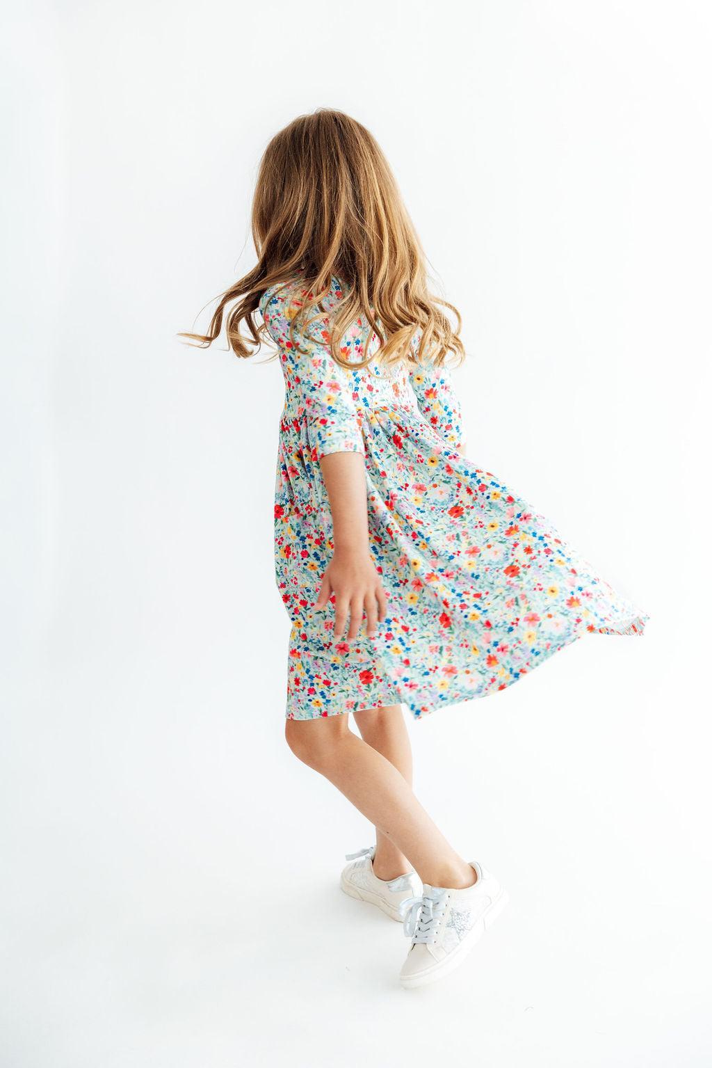 After the Rain 3/4 Sleeve Pocket Twirl Dress