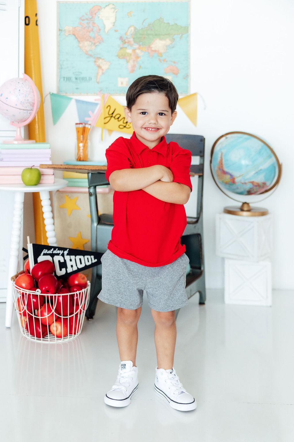 Boys Red S/S Polo