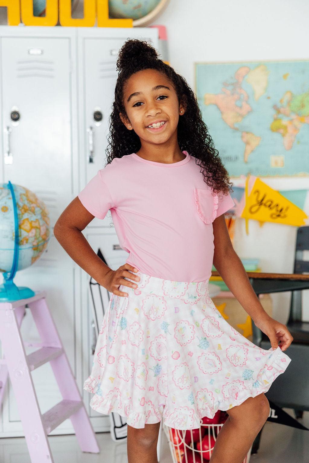 Apple of My Eye Ruffle Twirl Skort
