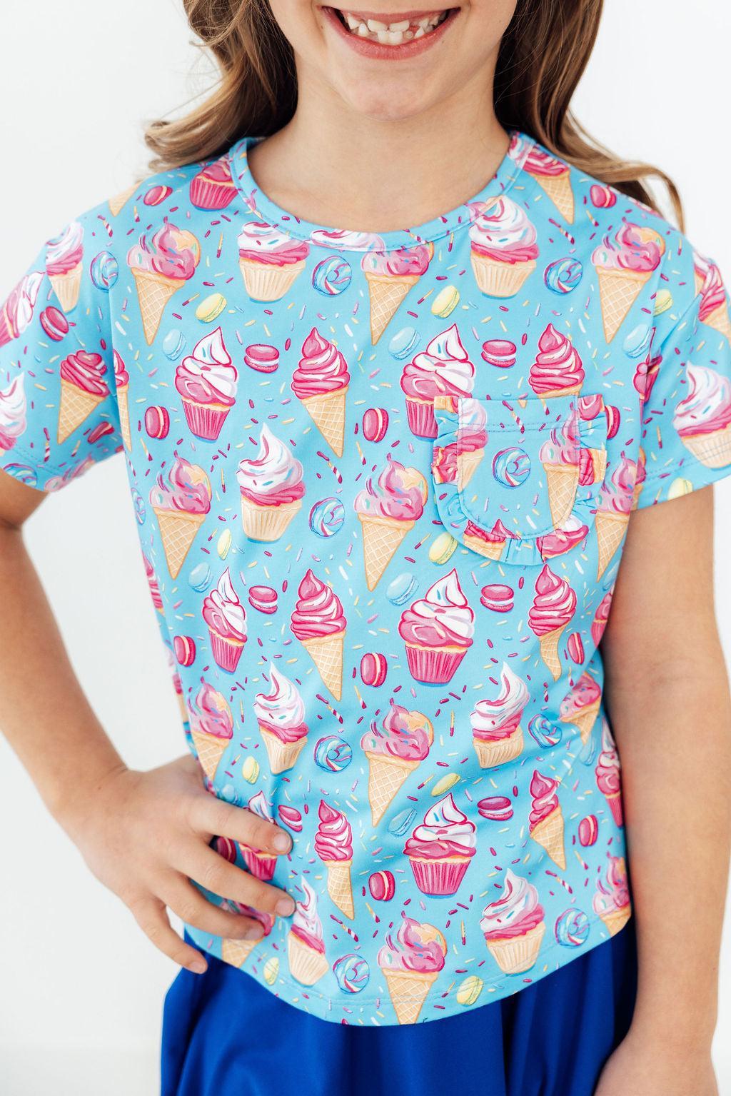 Delightful Desserts Ruffle Pocket Tee