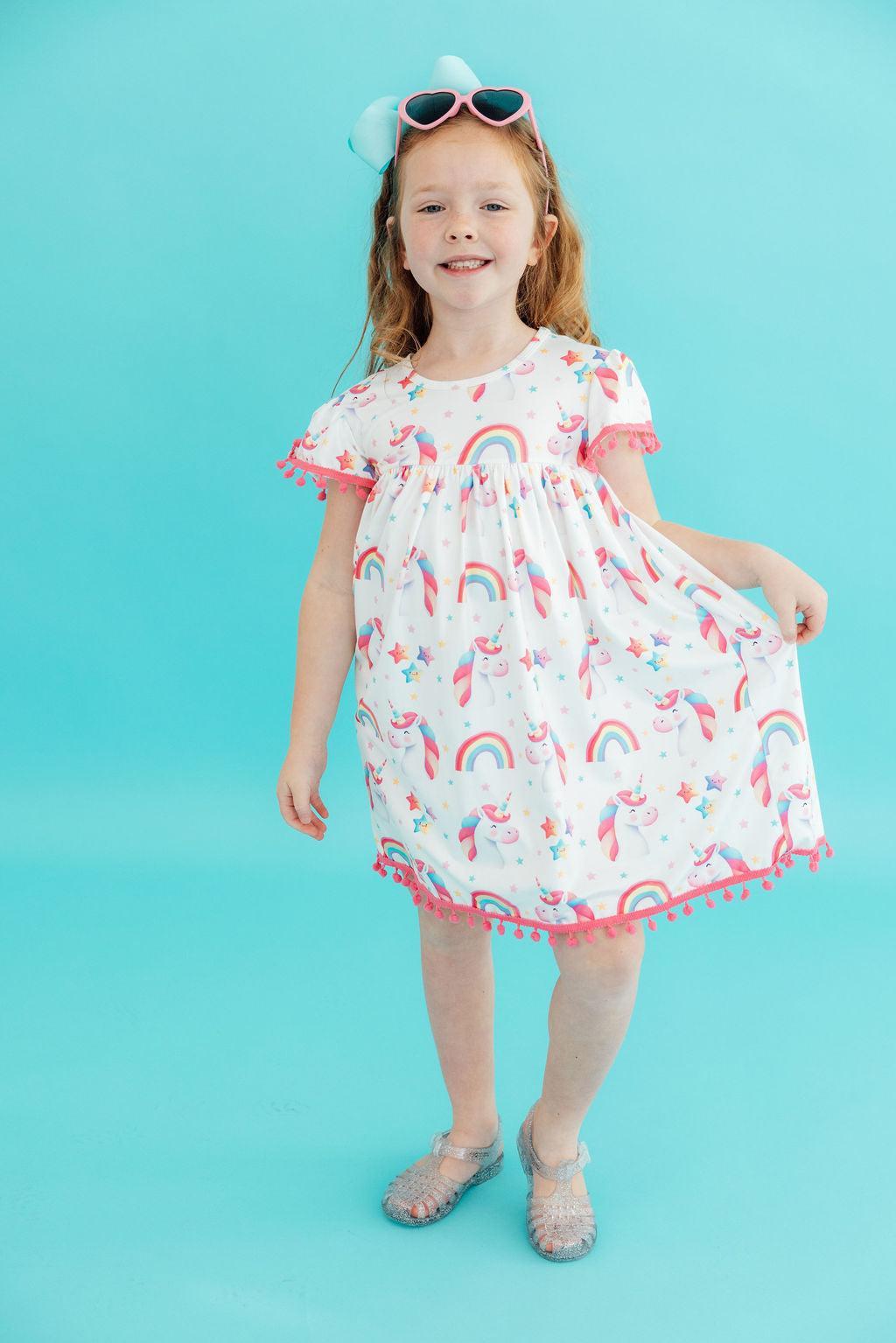 Unicorn Magic Pom Pom Dress