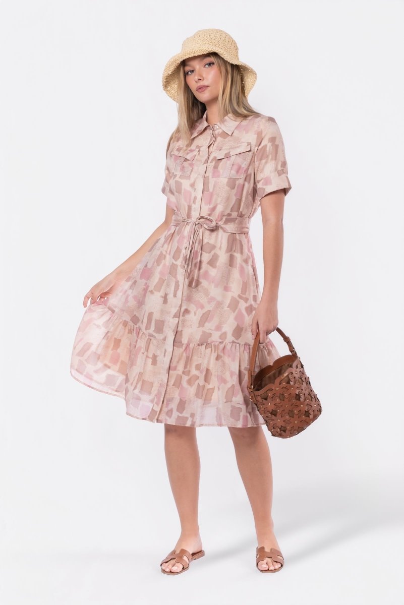 Miley Dress (Pink/Khaki)