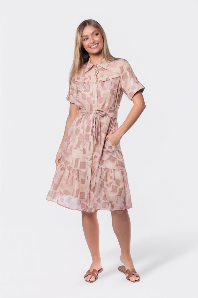 Miley Dress (Pink/Khaki)