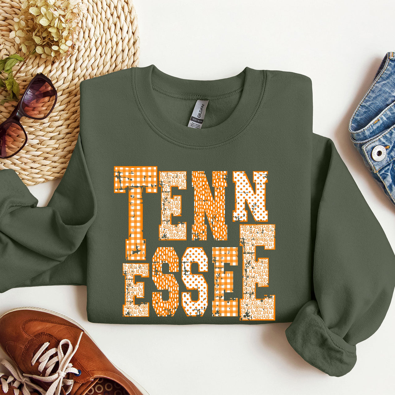 Tennessee Spirit Volunteers Smokey Vols Graphic Heritage Edition Vintage Inspired Soft Fleece Sweatshirt