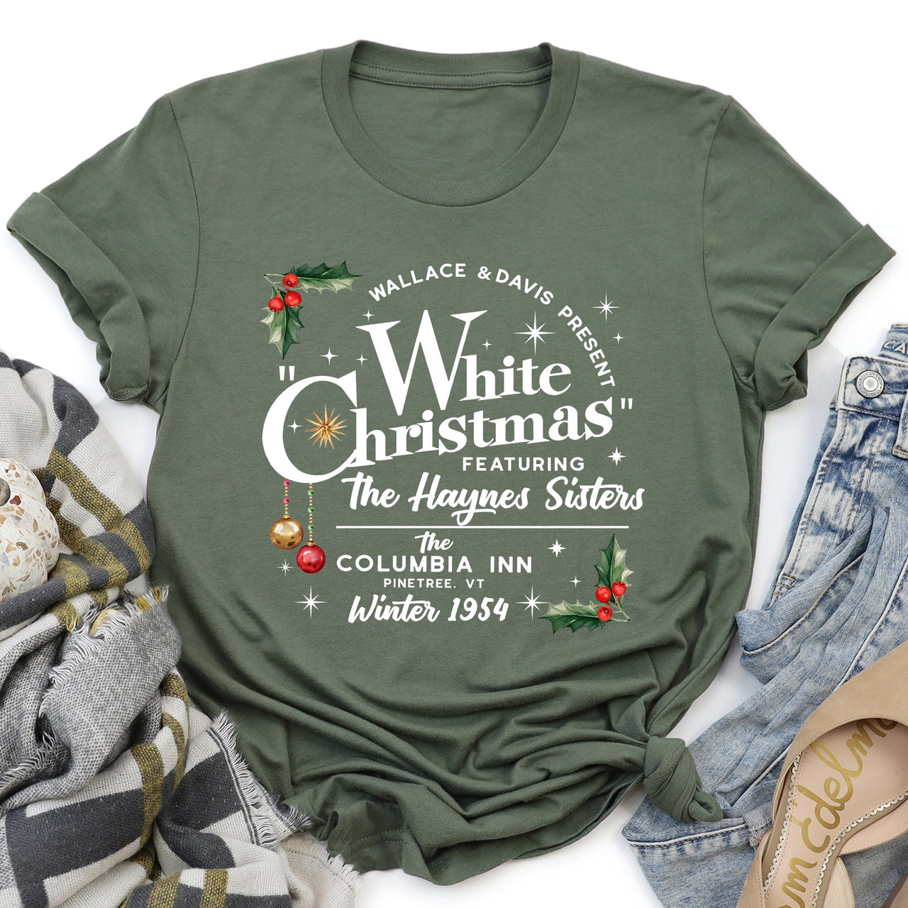 White Christmas Movie Poster Classic Edition Vintage Style Holiday Film Graphic Tee