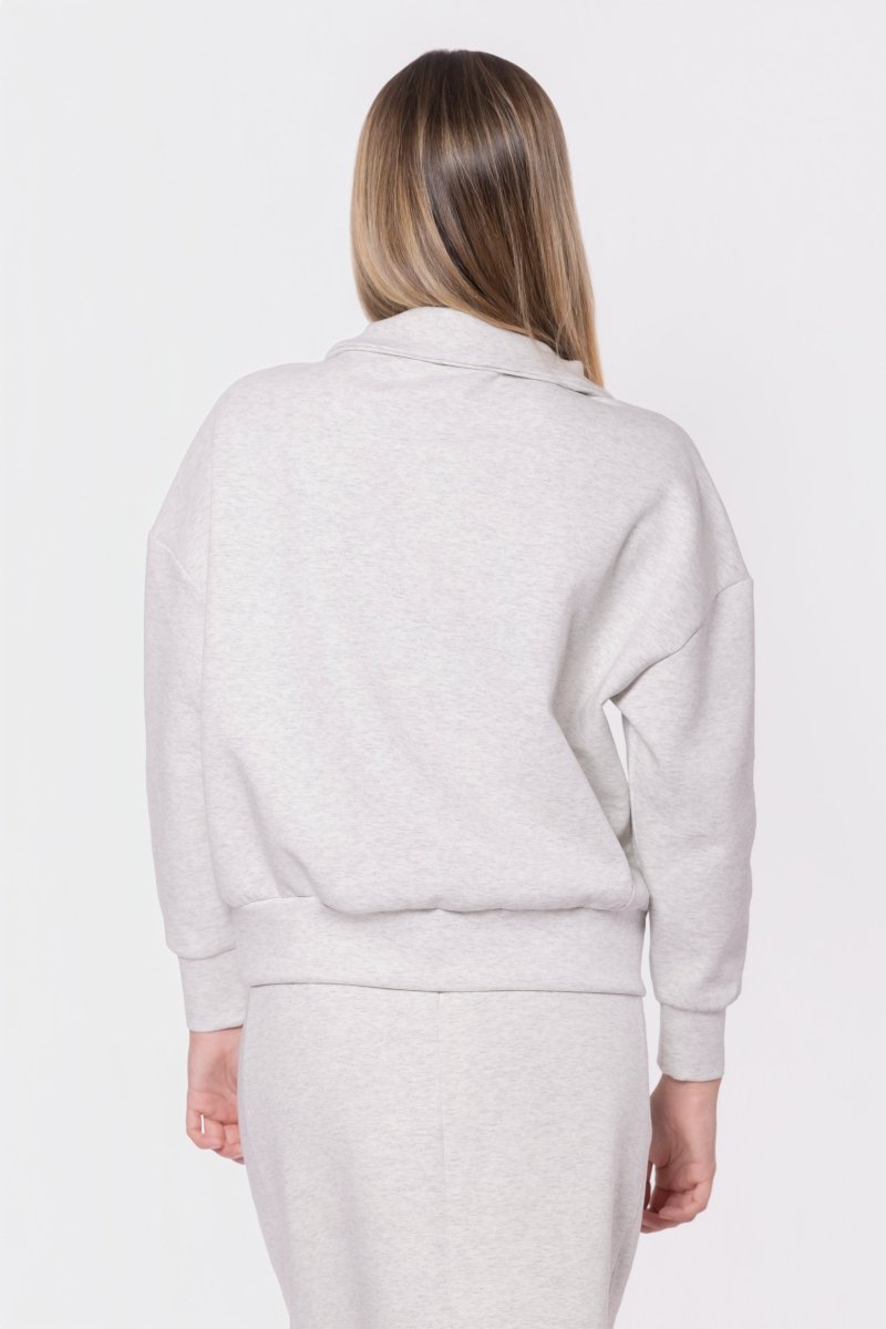 Mina Half Zip Top (Light Grey)