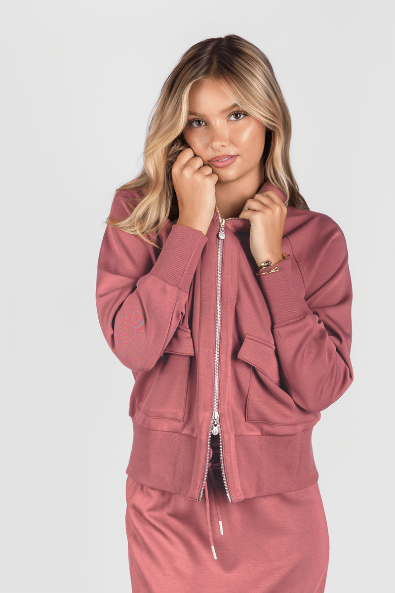 Mina Zip Up Jacket (Dusty Rose)