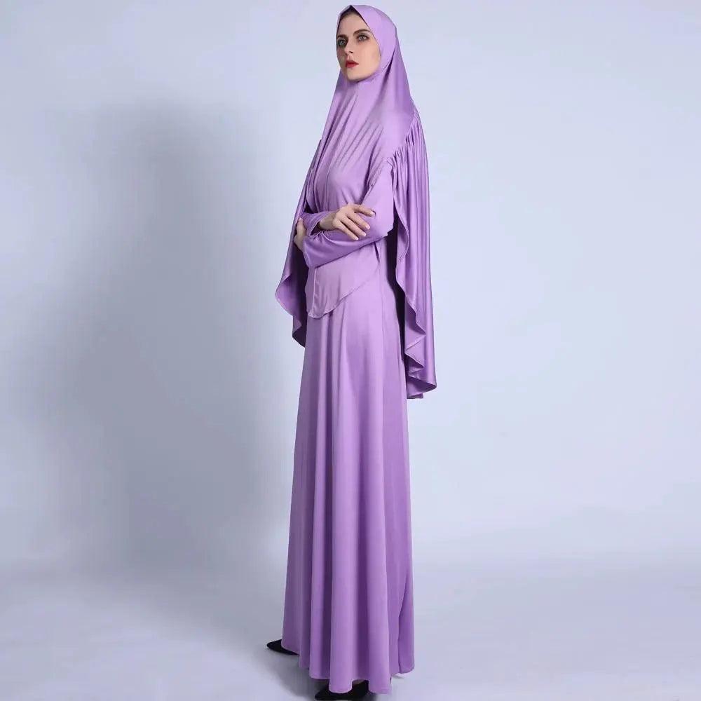 MJ002 Jersey Pleated Back Jilbab Set 2-Piece