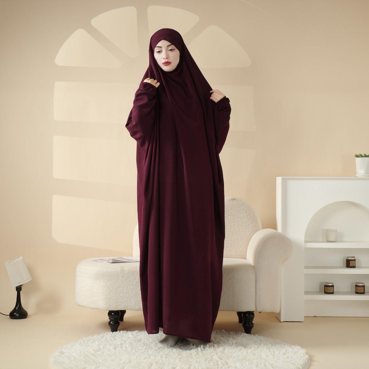 Viscose Niqab Attached 1-Piece Plain Jilbab (MJ005)