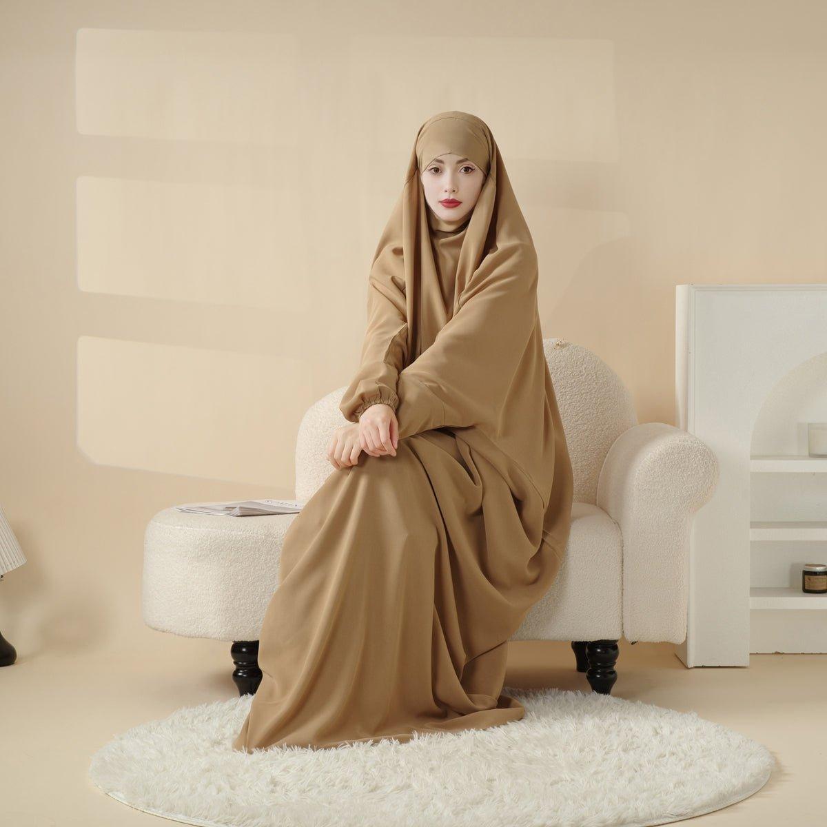 Viscose Niqab Attached 1-Piece Plain Jilbab (MJ005)
