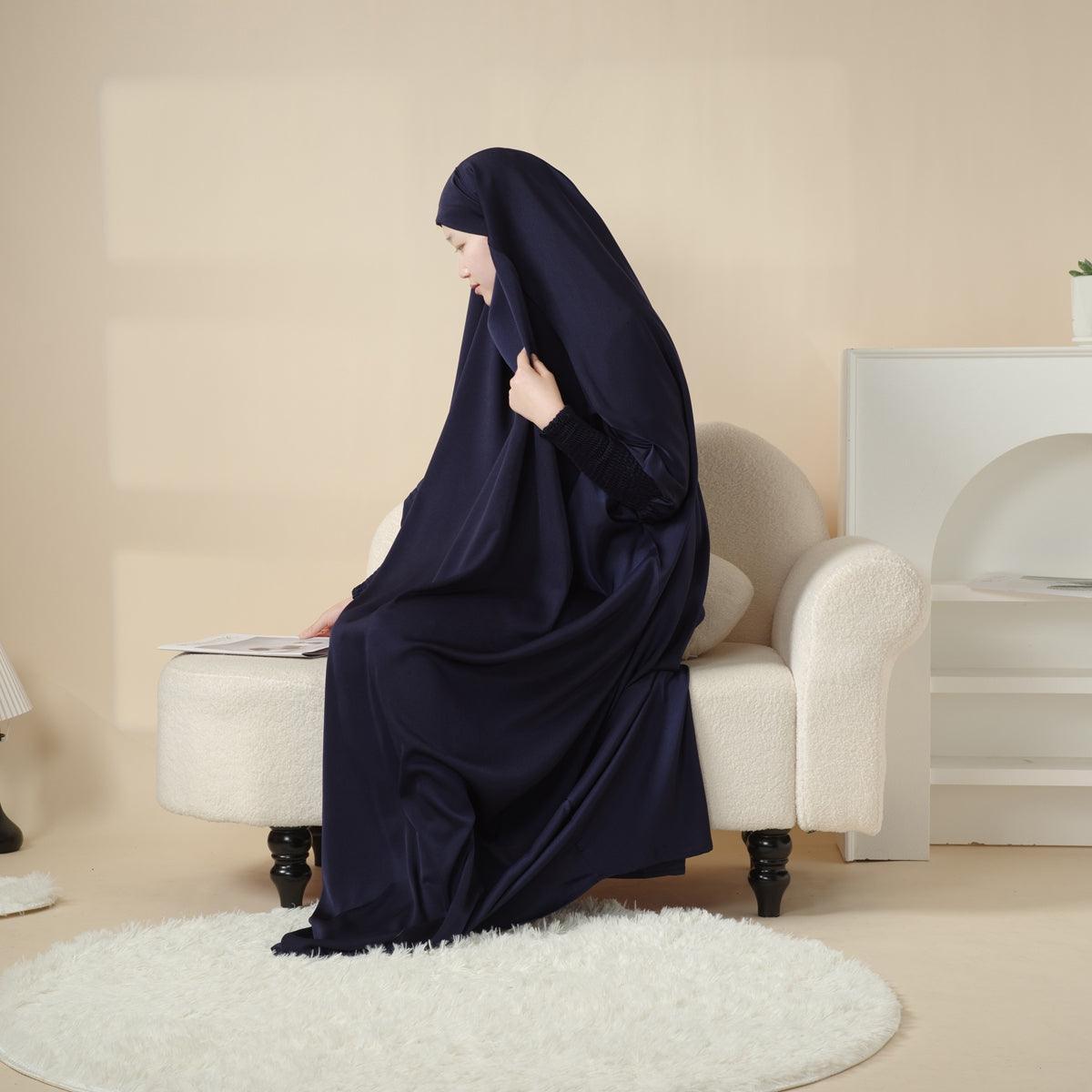 MJ006 Scrunchie Cuff Satin Fabric 1-piece Jilbab