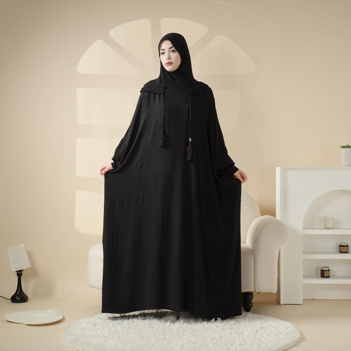 Solid Stylish Jilbab With A Hood | Crepe Jilbab With Attached Hood (MJ015)