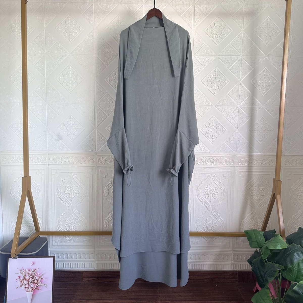 Solid Color Jilbab with Pockets (MJ016)