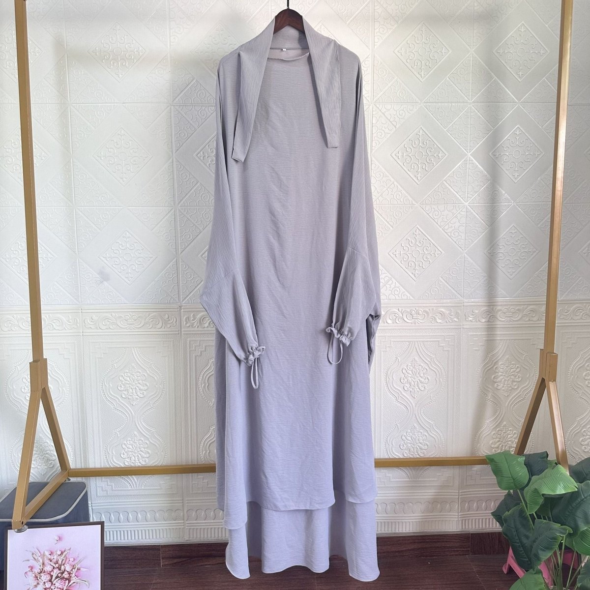 Solid Color Jilbab with Pockets (MJ016)
